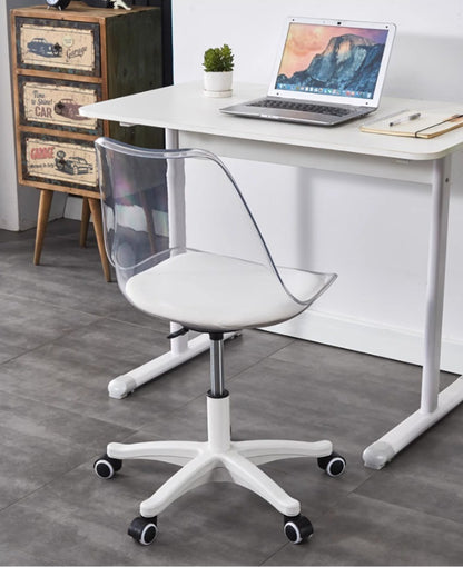 Rotating Computer Chair Dressing Transparent Plastics Elevated Move Rotating Chair Writing Desk Home Bedroom Desk Office Chair