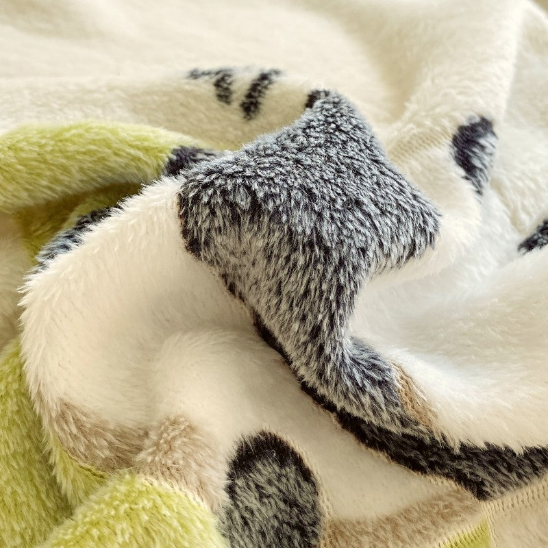Capa de Edredom de Veludo Leite com Estampa de Panda Fofo para Decoração de Quarto de Meninos e Meninas, Roupa de Cama de Desenho Animado de Animais, Capa de Edredom Macia e Quente para Outono e Inverno