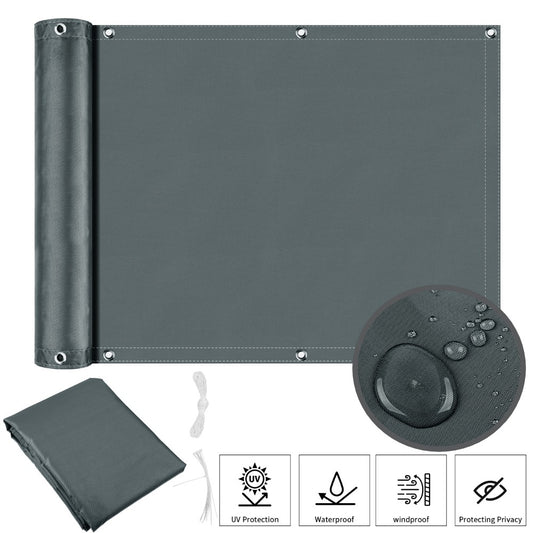 Balcony Privacy Screen Cover Fence Patio Waterproof Shade Cloth 95% UV Protection Shield Deck Shade Sail Garden Porch Pool Decor