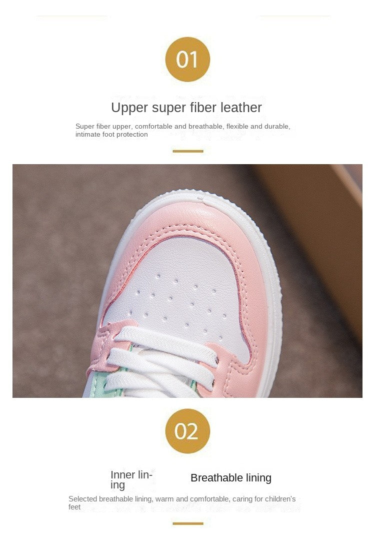 Children's Sneakers Kids Fashion Design White Non-slip Casual Shoes Boys Girls Hook Breathable Sneakers Toddler Outdoor Shoes