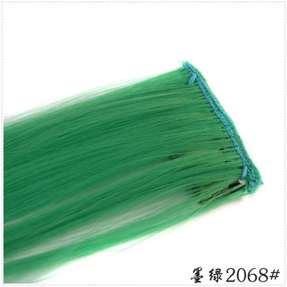 LIHUI Longo Liso Colorido Aplique de Cabelo Extensões de Cabelo com Clipe Mechas Arco-Íris Destaque Cabelo Sintético Rosa em Clipe