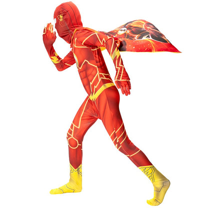 Flash Adult Children Cosplay Costumes Superhero Jumpsuit Including Headgear Halloween carnival Dressing Up
