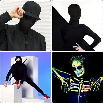 2pcs New Black Cosplay Full Mask Breathable Thin Hood Cosplay Prop Halloween Costumes Party Decoration Cosplay Head Cover