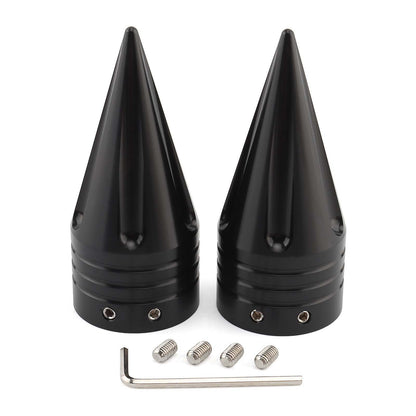 2 Peças Capas de Porca do Eixo Dianteiro CNC de Alumínio Preto/Cromado para Harley Sportster 883 1200 Dyna Touring Softail