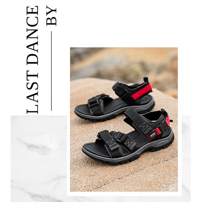 Flat Sandals Summer Mens Breathable Holidays Beach Shoes Open-Toe Outdoor Casual Travel Hiking Sandials