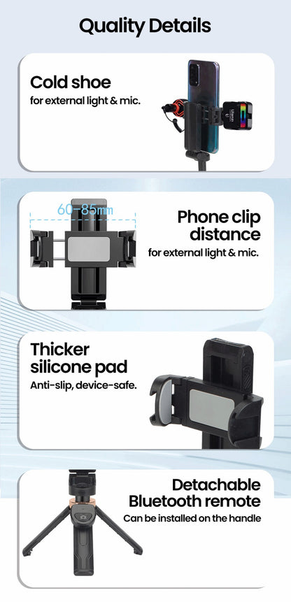 Mini Selfie Stick Wireless Bluetooth Portable Telescopic Multifunctional Phone Holder Tripod Extendable For iPhone Samsung Video