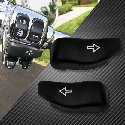 2xMotorcycle Turn Signal Extension Caps Switch Button Extended Cover For Harley Touring Street Electra Glide Road King 2014-2021