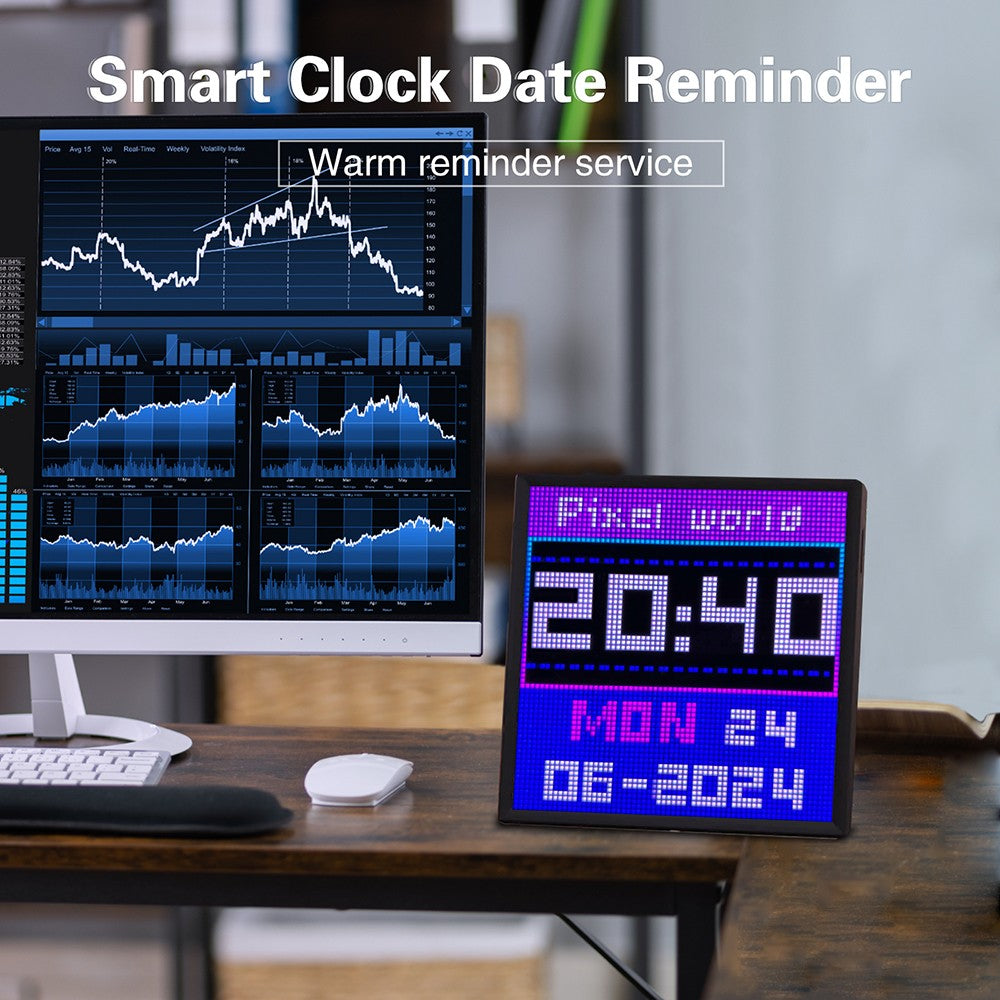 LED Pixel Display 64x64 RGB LED Matrix Panel Programmable Pixel Art Display with Bluetooth APP Control Creative Pixel Screen