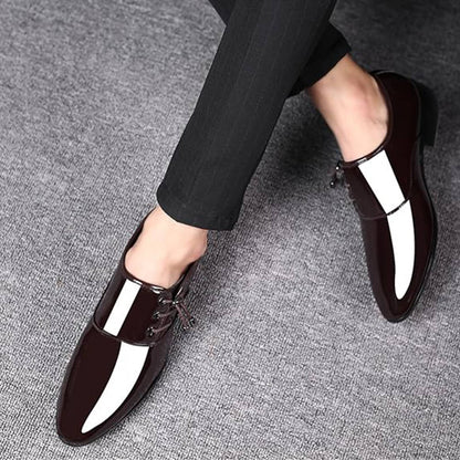 Mens Loafer Shoes Slip on OXford Dress Shoes for Men Patent Leather Modern Business Casual Driving Prom Party Wedding Comfortabl