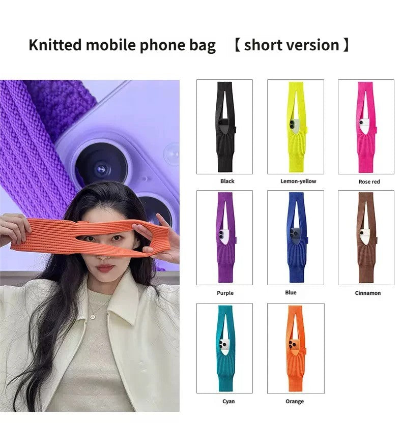 For Apple iPhone & iPad Knitted Crossbody Bag 2025 Autumn Winter Unisex Mini Single Shoulder Bag Fashion Christmas Teens Cozy