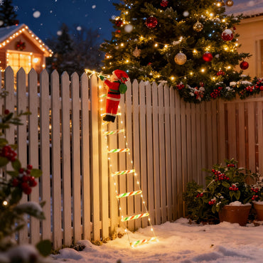 Santa Claus Ladder Light String, Suitable for Christmas Party Decoration, Christmas Lighting Decoration, Garden Decoration