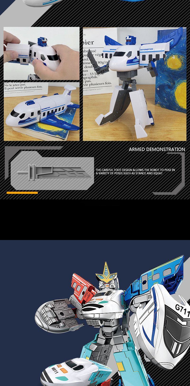 WEIJIANG NOVO 20CM Transformação Anime Boneco de Ação Brinquedos de Filme Plástico ABS Robô Carro Avião Tanque Legal Modelo Presente para Meninos