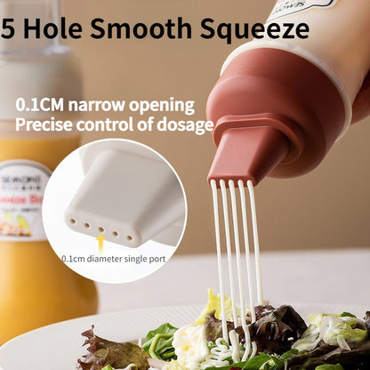 Frasco Espremedor Poroso para Molhos 350ML Garrafa para Molho de Tomate Mel Salada Recipiente Dispensador de Condimentos de Cozinha para Ketchup Molhos BBQ Óleo