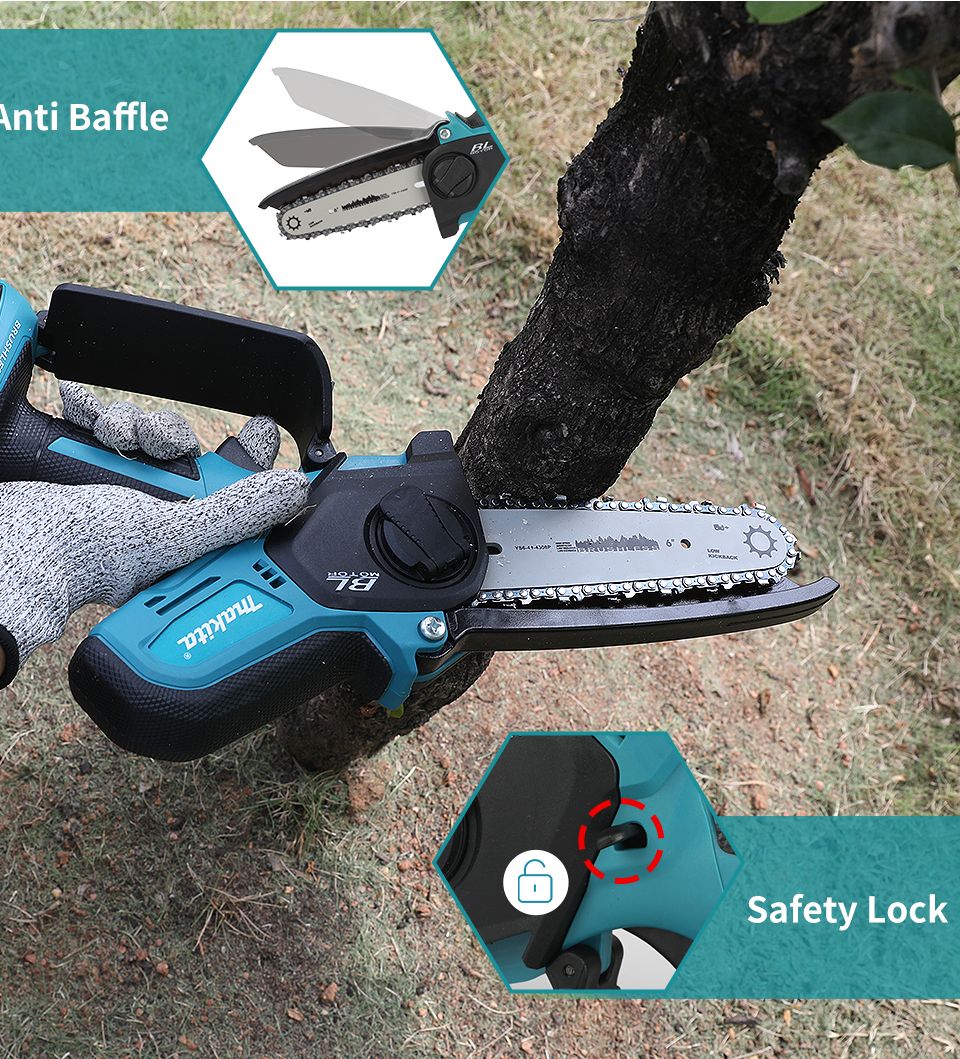 Motosserra a Bateria Makita 18V para Marcenaria com Serra de Registro Elétrica Portátil de 6 polegadas Sierra Sabre Mini Motosserra