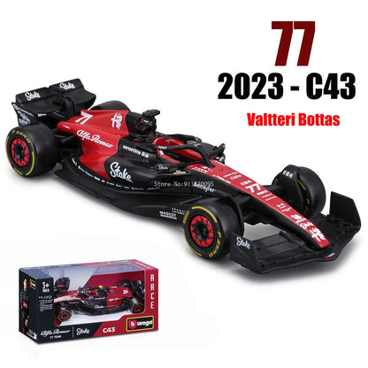 Bburago 1:43 F1 Aston Martin Aramco F1 Team AMR23 2023 #14 Alonso #18 Stroll Carro de Liga Metálica Modelo Fundido Colecionável