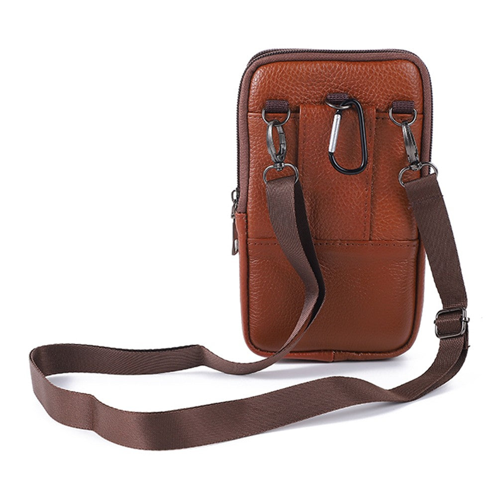 Portable Crossbody Bags Cowhide Leather Men Messenger Bags Fashion Simple Multi-pockets Casual for Outdoor Sport