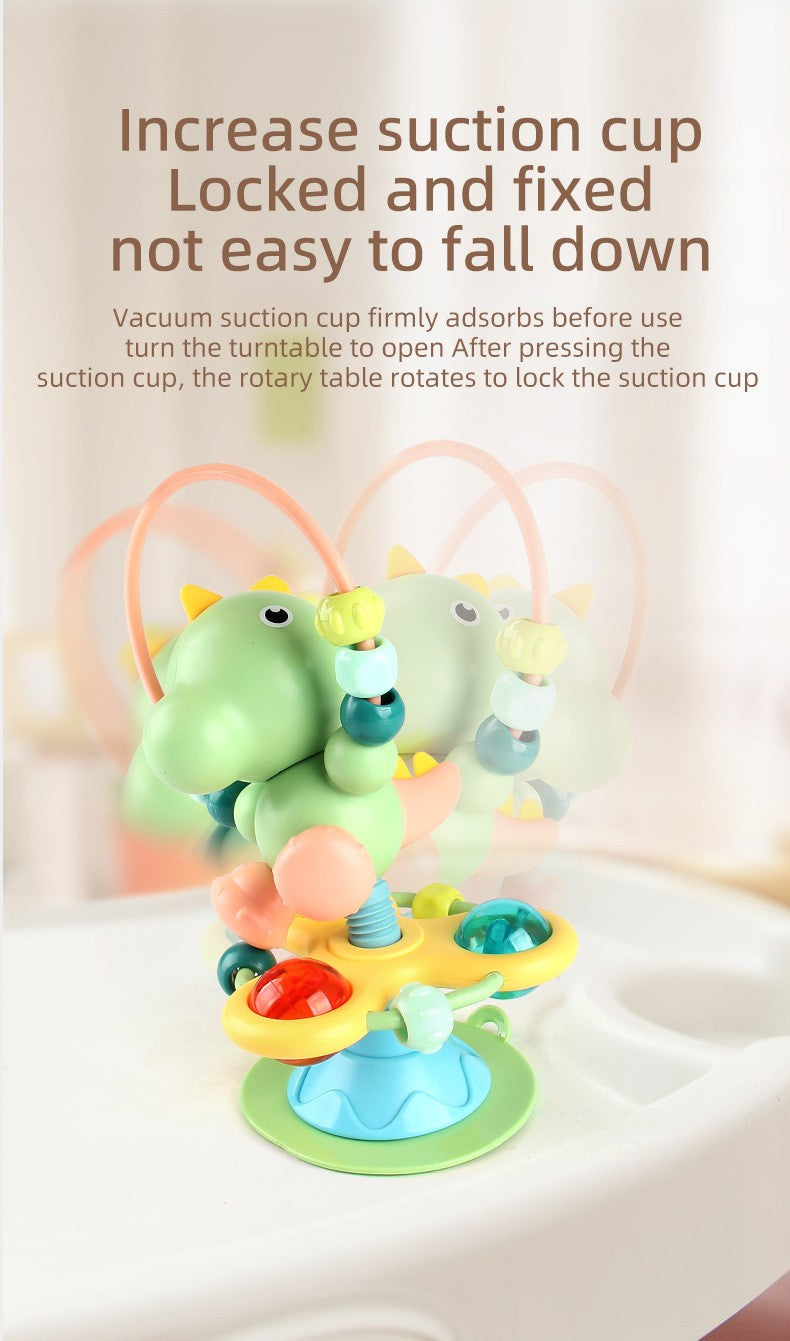 Chocalho de Bebê para Cadeira de Alimentação com Ventosa, Brinquedos Giratórios para Bebês, Brinquedo Interativo para Bandeja de Bebê, Presente de Recém-nascido para Crianças