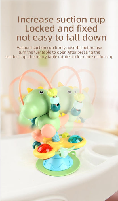 Chocalho de Bebê para Cadeira de Alimentação com Ventosa, Brinquedos Giratórios para Bebês, Brinquedo Interativo para Bandeja de Bebê, Presente de Recém-nascido para Crianças