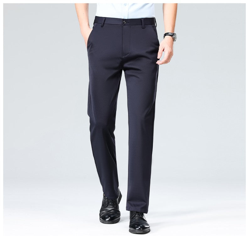 29-42 Men's Summer Thin Fashion Business Casual Suit Pants Long Pants Men's Elastic Straight Sleeve Formal Pants Plus Size