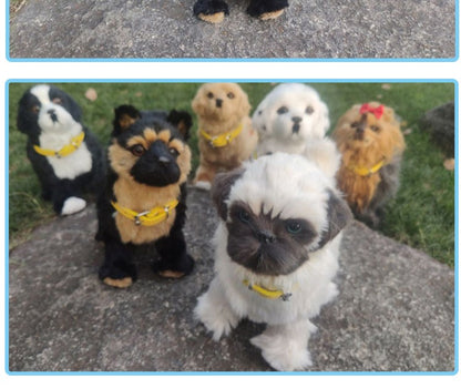Novo brinquedo de simulação de cachorro elétrico com controle de voz, que anda, acena a cabeça, toca música e é um robô de pelúcia para crianças.