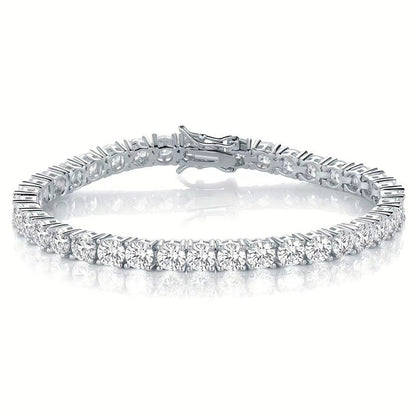 Preço de Fábrica Prata Esterlina Real S925 Banhada a Ouro 18K Zircônia 5A Grau Pulseira Tennis Preta para Homens e Mulheres Joia da Moda