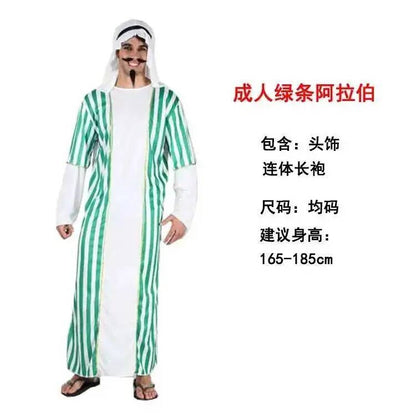 Aladdin  India Middle East  Dubai Robe Shepherd's Costume For Men And Women Halloween Adult's Cosplay Arab Costume