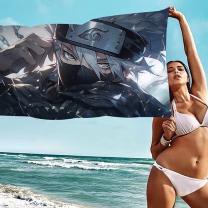 N-Naruto A-Akatsuki Anime Beach Swimming Towel Soft Absorbent Washcloth Children's Gifts for Kids Travel Camping Gym