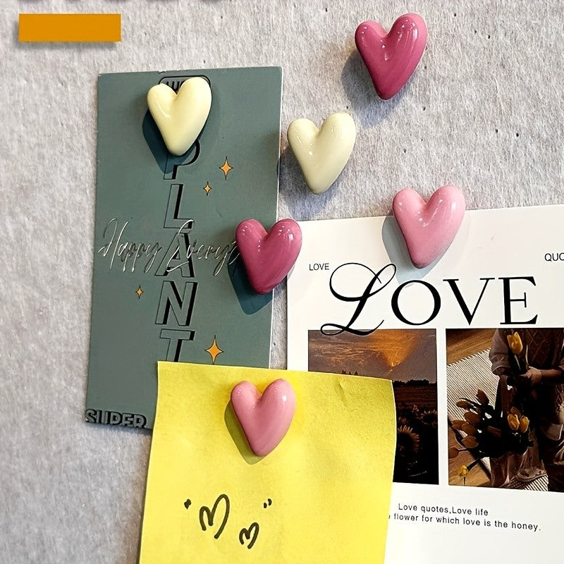 20 Alfinetes de Tachinha Rosa em Formato de Coração - Decoração Criativa com Tema de Amor para Escritório e Casa, Material ABS Durável, Ideal para Organizar Anotações