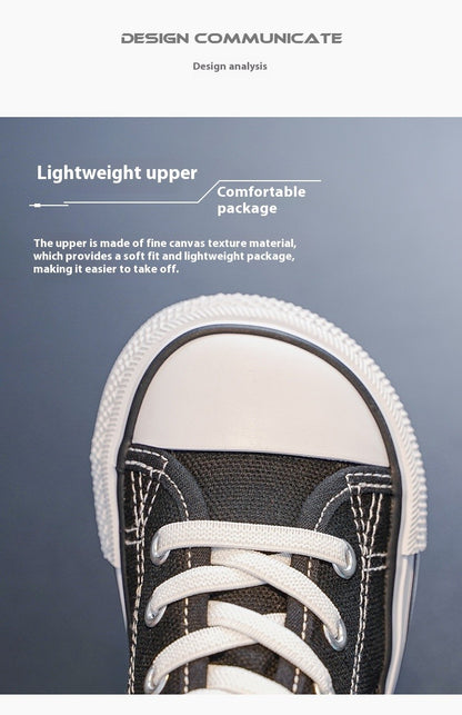 Spring and Autumn New Children's Canvas Shoes Boys High-Top White Shoes Girls Casual Shoes Parent-Child Shoes Board Shoes