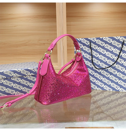Women Evening Bag 2025 New Shiny Rhinestone Women's Shoulder Bag Fashion Luxury Dinner Party Handbag Female Crossbody Bags