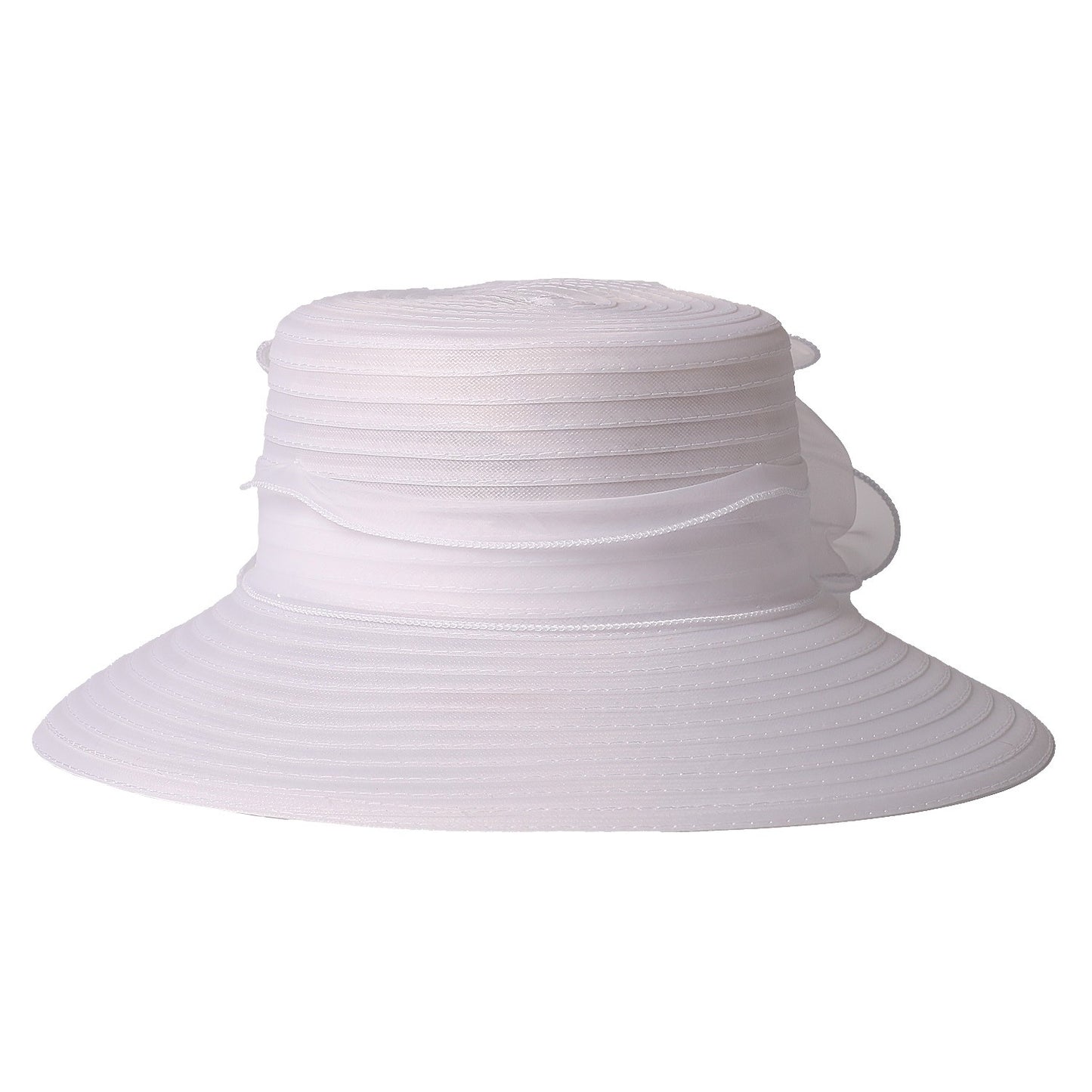 FS Chapéus Brancos de Igreja para Mulheres Elegantes com Aba Larga Fascinators de Casamento Boné com Flor Chapéu de Balde Guarda-sol de Praia de Inverno Sombrero