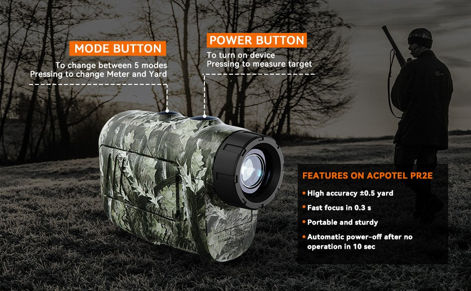 MiLESEEY Range finder 7° Grande Campo 656 Jardas telêmetro a laser para caça, com Modo de Medição de Chuva e Neblina, Modo Arco, Altura Automática