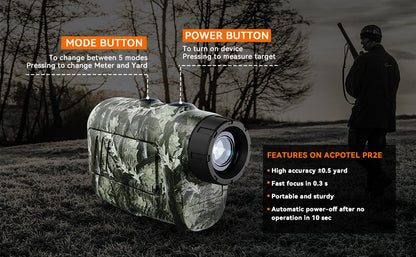 MiLESEEY Range finder 7° Grande Campo 656 Jardas telêmetro a laser para caça, com Modo de Medição de Chuva e Neblina, Modo Arco, Altura Automática