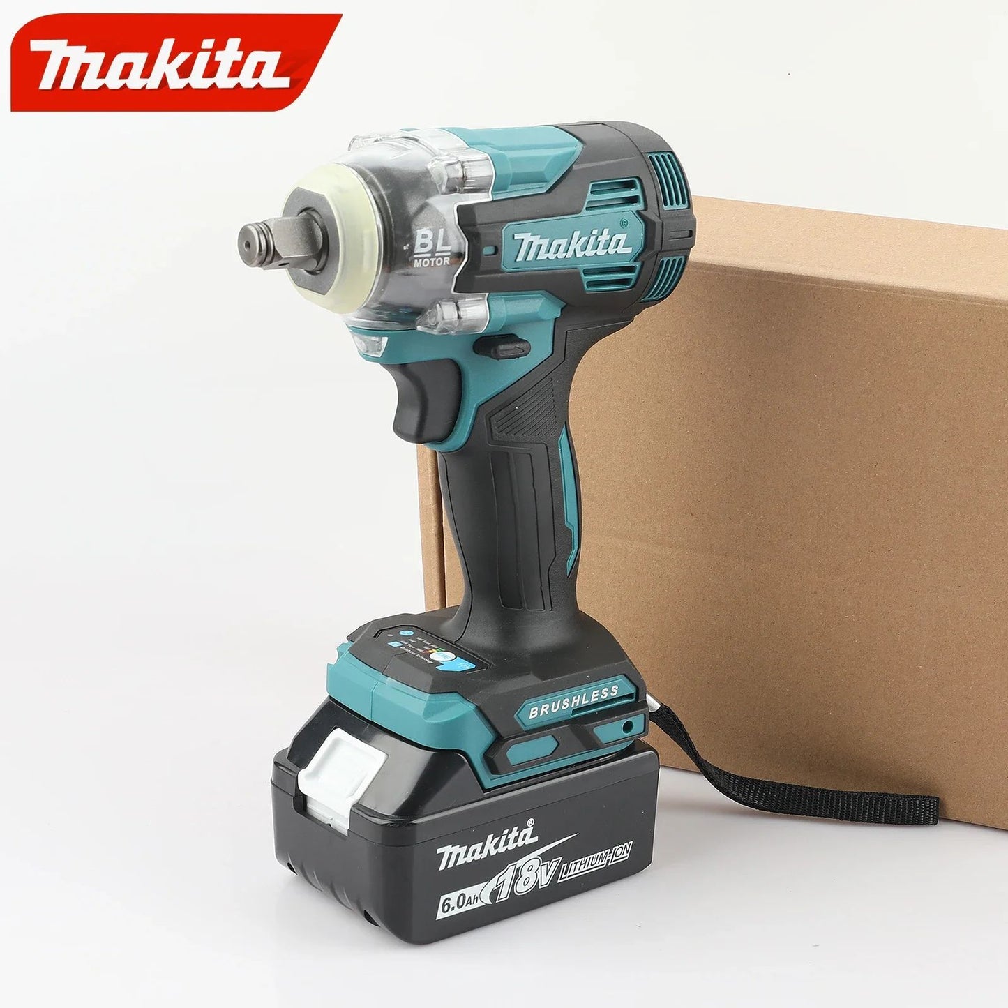 Parafusadeira de impacto a bateria Makita TW004G, parafusadeira elétrica sem escova, furadeira recarregável para bateria Makita 18V