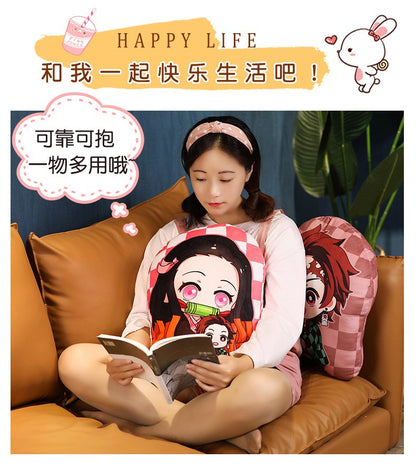 Kimetsu No Yaiba Plush Stuffed Pillows Demon Slayer Dakimakura Cute Anime Throw Pillow Kawaii Dolls Tanjirou Nezuko Back Cushion
