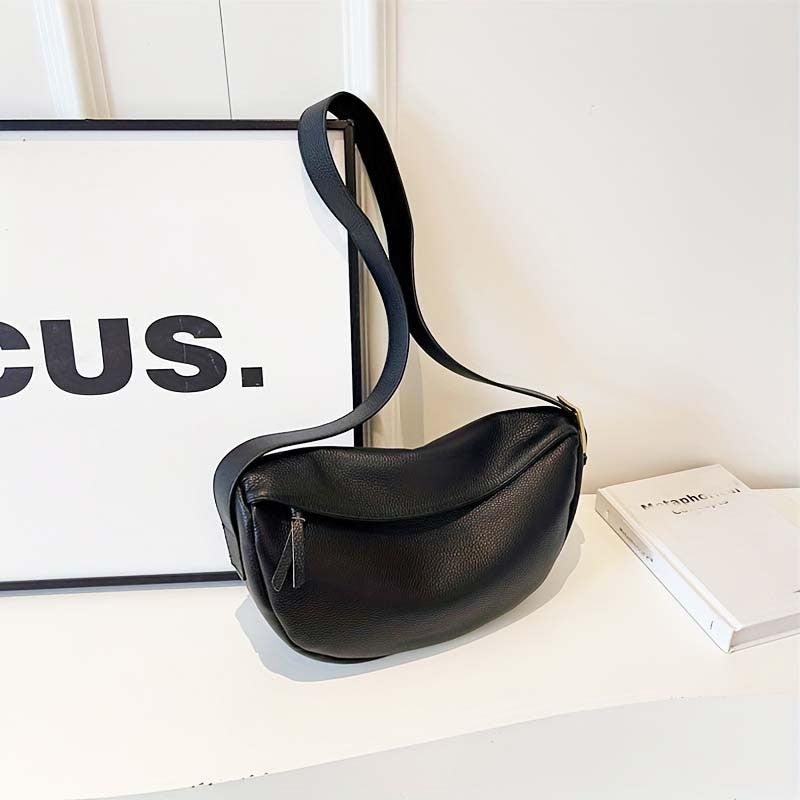 Fashionable retro new leather bag, women's dumpling bag, shoulder bag, crossbody bag, trendy and versatile soft leather bag