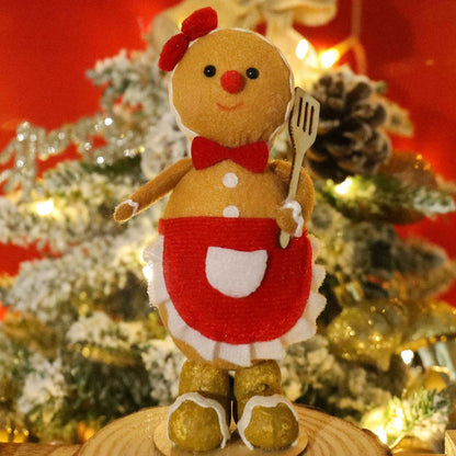 Plush Gingerbread Dolls Gingerbread Sitter Chef Gingerbread Man Christmas Ornaments For New Year Party Decorations Home Supply
