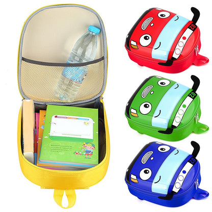 Mochila 3D Infantil de Desenho Animado Ônibus para Crianças do Jardim de Infância Meninas Meninos