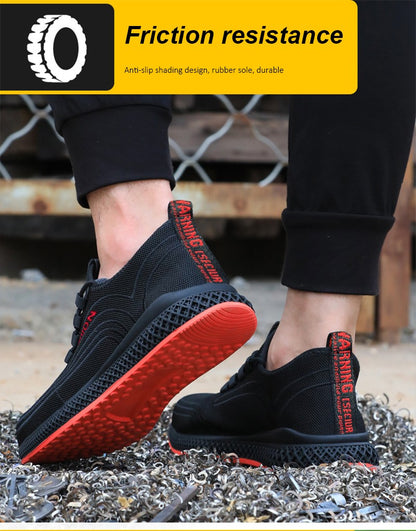 Manlegu Air Mesh Steel Toe Work Shoes Breathable Working Shoes Women Man Safety Shoes Lightweight Puncture-Proof Safety Boots