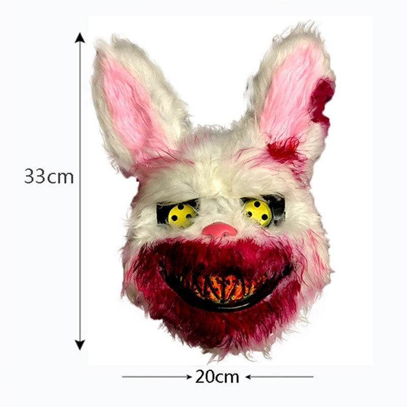 ? Halloween Party Cosplay Scary Bloody Bear Rabbit Mask Make-up Animal Plush Face Mask Props Headcover Masquerade Carnival Mask