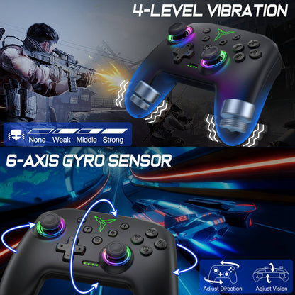 BEBONCOOL Wireless Controller for Switch 2 with Joystick Double Vibration Compatible for Switch OLED/Lite Switch Remote Gamepad