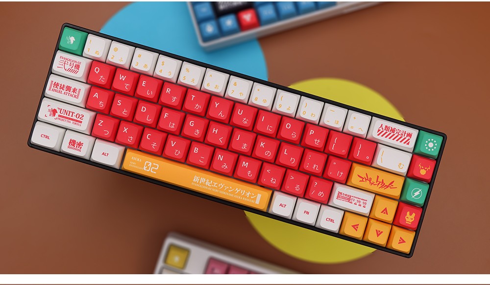 Keycaps Personalizadas Tema Eva Animação Japonesa Perfil XDA PBT Sublimação para Teclado Mecânico com Switch MX GMK