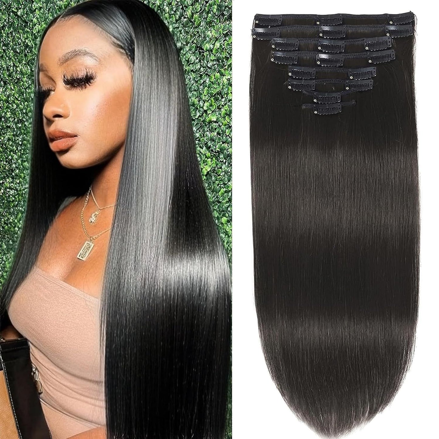 Mega Hair Tic Tac Humano 30-60cm Liso 120g 100% Cabelo Humano Brasileiro Remy Tic Tac para Mulheres