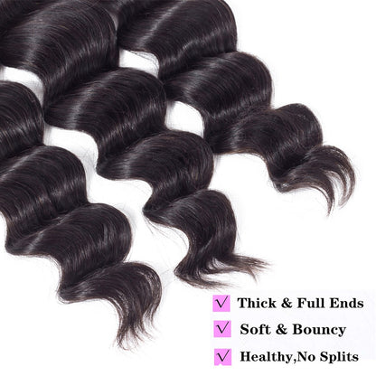 Cabelo Castanho com Fechamento, Cachos Soltos, Cabelo Humano Brasileiro Virgem 12A, Cachos Soltos e Profundos, Cabelo Cru