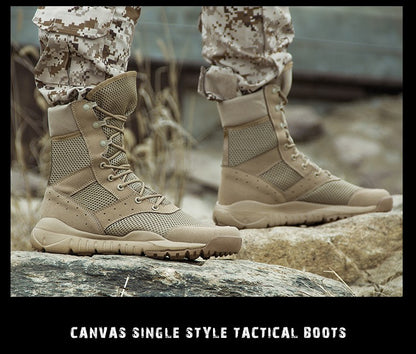 Bota Tática Leve de Verão para Combate Masculina e Feminina, Treino de Escalada, Impermeável, Caminhada ao Ar Livre, Sapatos de Malha Respirável