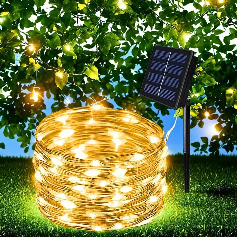 Outdoor Solar Power String Lights LED Solar Fairy Lights Waterproof with 8 Modes for Gardens Trees Parties Wedding Christmas