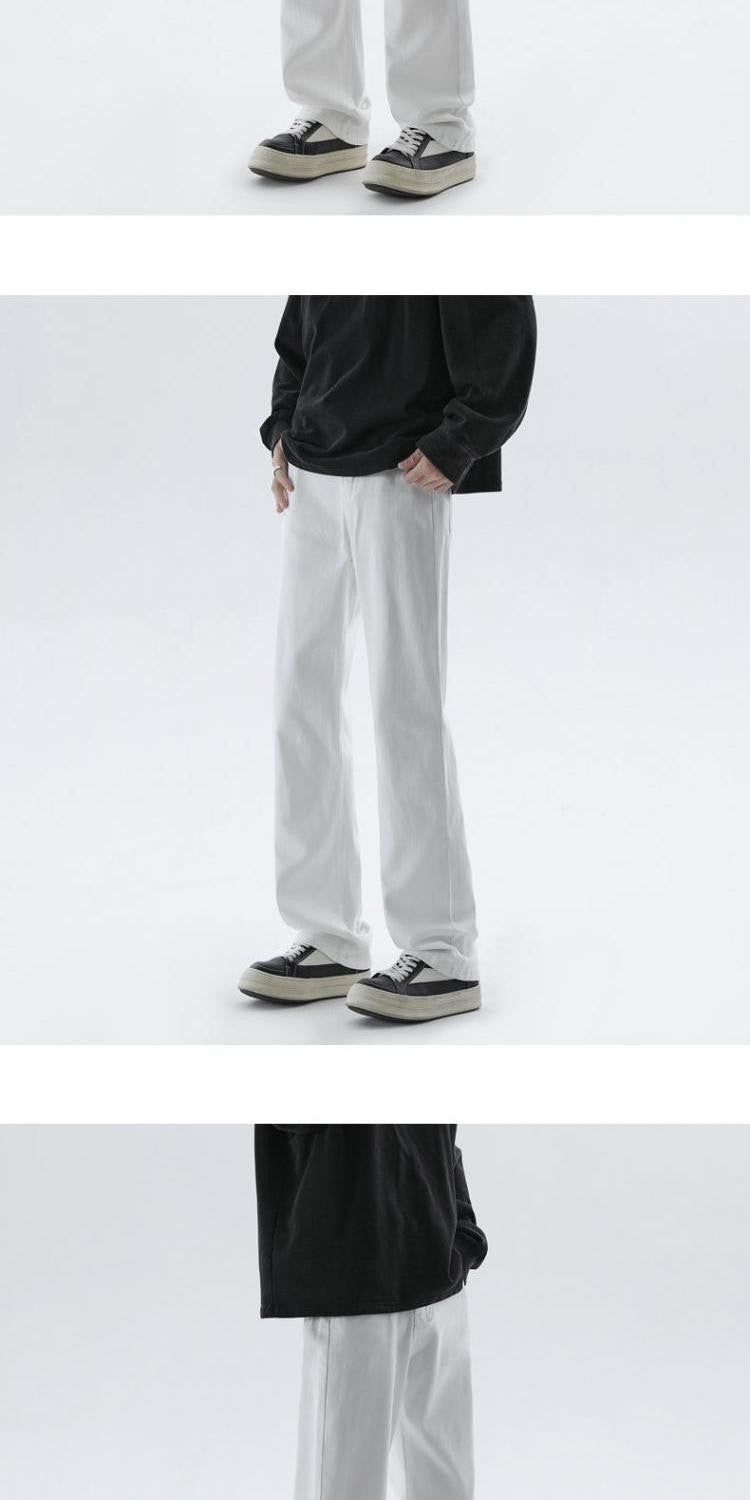 Cleanfit Extended Length Men's Jeans High Waist Slim Straight Leg Micro Flared Pants Bla Knife  Faionable Tall Size