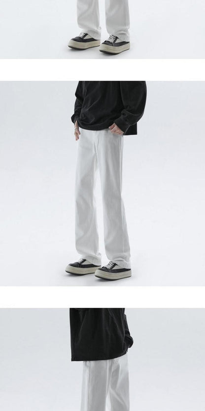 Cleanfit Extended Length Men's Jeans High Waist Slim Straight Leg Micro Flared Pants Bla Knife  Faionable Tall Size