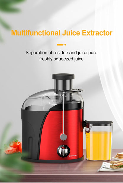 Espremedor de Laranja Elétrico 400W Liquidificador de Frutas e Vegetais Espremedor de Limão Máquina de Suco Multifuncional Eletrodomésticos 110/220V