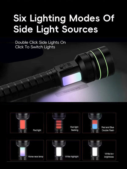 Super Bright Spotlight Long Range LED Flashlight With 26800 Parallel Battery Rechargeable Lamp Tactical Torch Waterproof Lantern